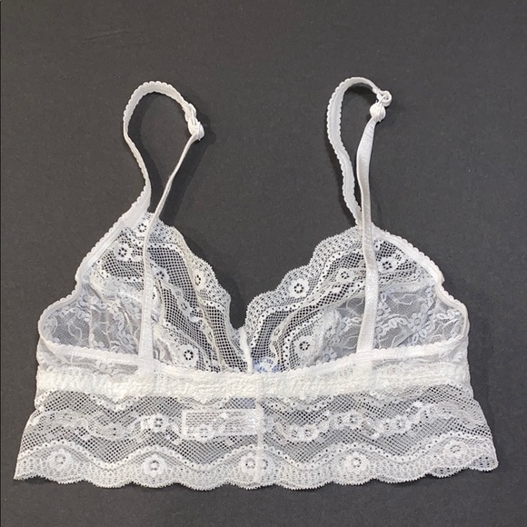 Small b.tempt’d by Wacoal White Floral Stretch Lace Bralette Sheer Flowers VCUC - Picture 2 of 13